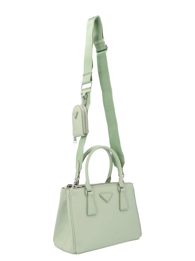 Shop Prada Galleria Mini Tote Bag In Green