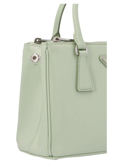 Shop Prada Galleria Mini Tote Bag In Green
