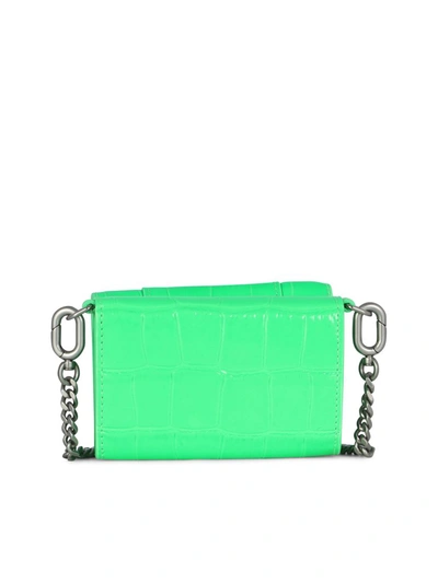 Shop Balenciaga Hourglass Mini Chain Wallet In Green