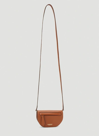 Shop Burberry Olympia Mini Shoulder Bag In Brown