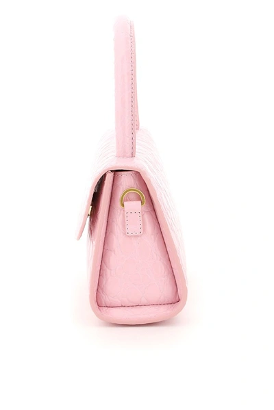 Shop By Far Mini Embossed Tote Bag In Pink