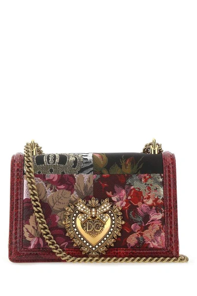 Shop Dolce & Gabbana Devotion Patchwork Shoulder Bag In Multi