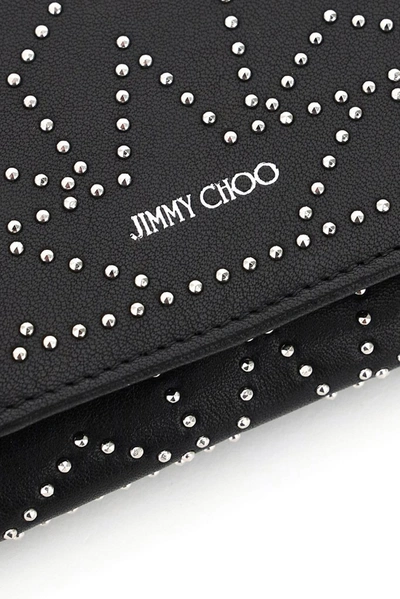 Shop Jimmy Choo Star Studded Wallet In Black