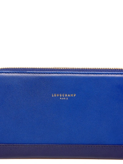 Shop Longchamp Continental Zip Wallet In Blue