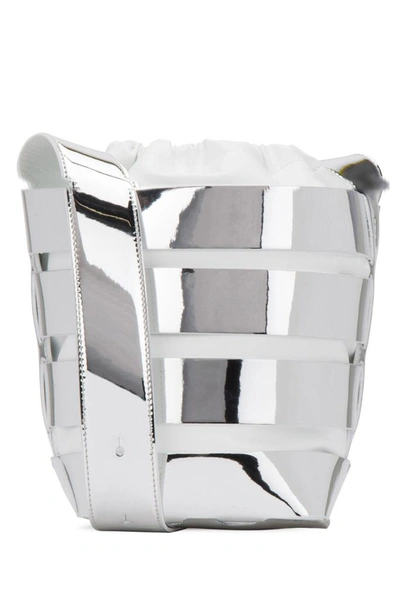 Shop Paco Rabanne Cut Out Bucket Bag In Silver