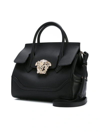 Shop Versace Empire Palazzo Small Tote Bag In Black