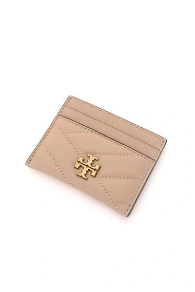 Shop Tory Burch Kira Chevron Card Holder In Beige