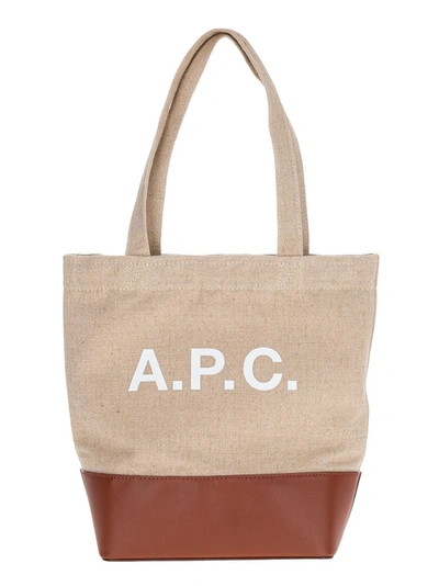 Shop Apc A.p.c Axelle Small Tote Bag In Beige