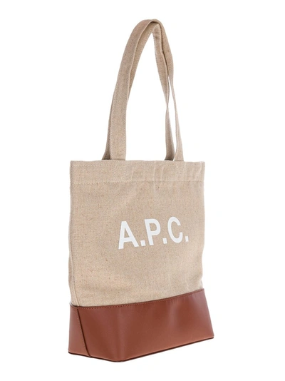 Shop Apc A.p.c Axelle Small Tote Bag In Beige
