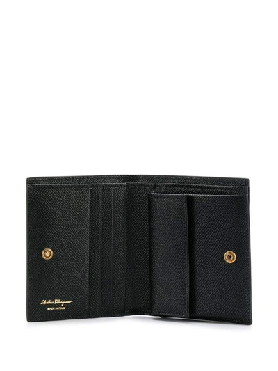 Shop Ferragamo Salvatore  Gancini Compact Wallet In Black