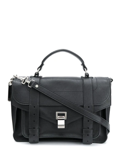 Shop Proenza Schouler Ps1 Foldover Medium Tote Bag In Black