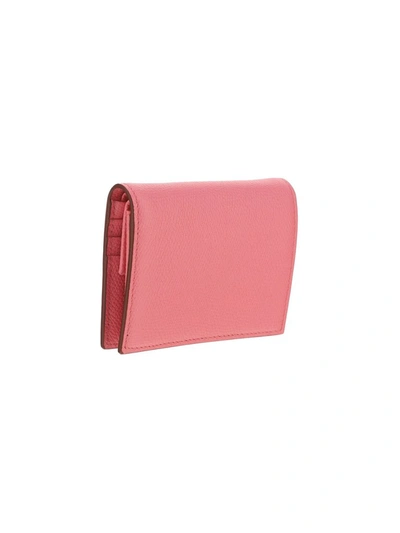 Shop Valentino Vlogo Plaque Folded Wallet In Pink