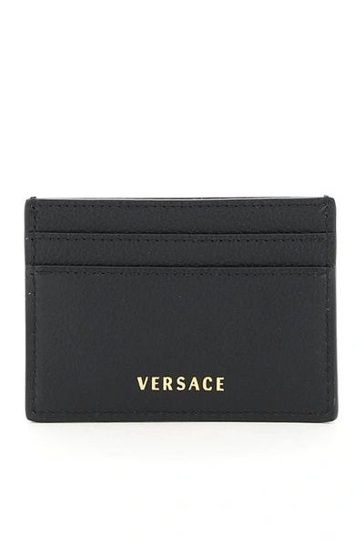 Shop Versace Medusa Plaque Cardholder In Black