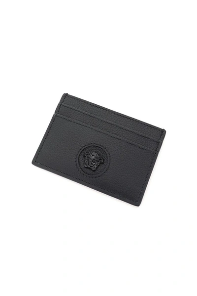 Shop Versace Medusa Plaque Cardholder In Black