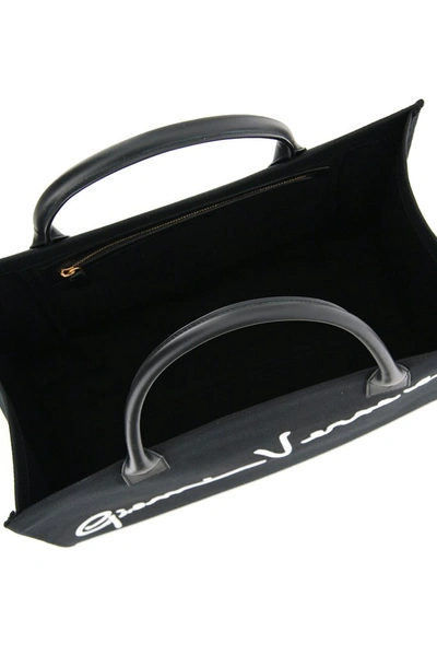 Shop Versace Gv Signature Tote Bag In Black