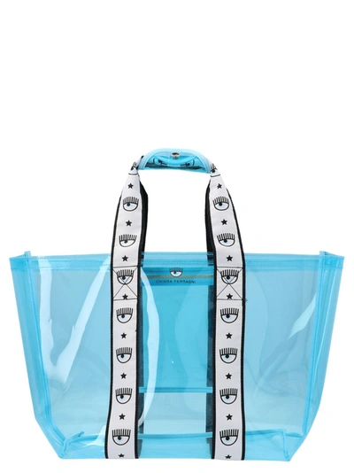 Shop Chiara Ferragni Logomania Tote Bag In Blue