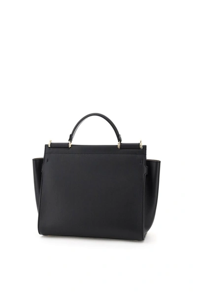Shop Dolce & Gabbana Sicily 62 Medium Tote Bag In Black