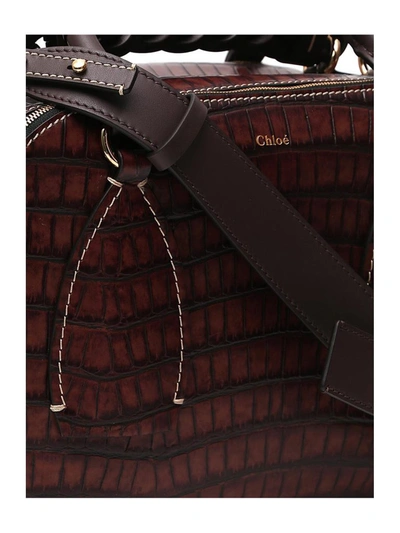 Shop Chloé Daria Shoulder Bag In Brown
