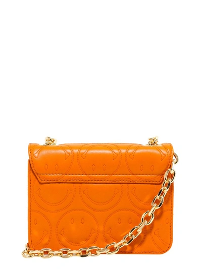 Shop Moschino Smiley M Small Shoulder Bag In Orange