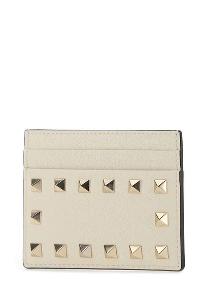 Shop Valentino Garavani Rockstud Cardholder In White