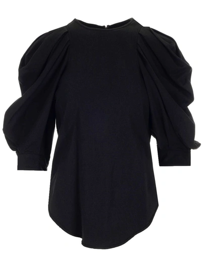 Shop Isabel Marant Surya Puff Sleeve Top In Black