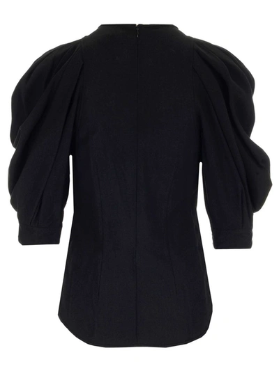 Shop Isabel Marant Surya Puff Sleeve Top In Black