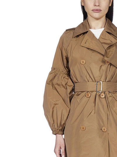 Shop Max Mara Belted Trench Coat In Brown