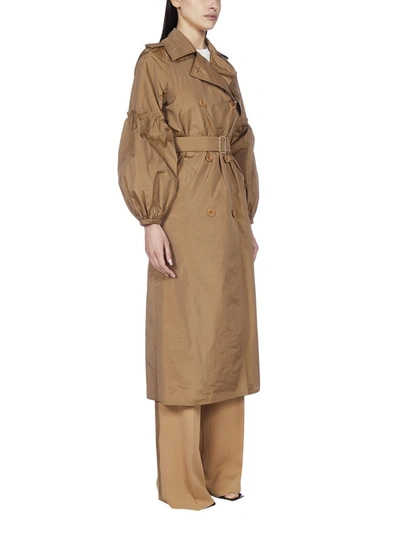 Shop Max Mara Belted Trench Coat In Brown