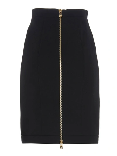 Shop Balmain Button Embellished Mini Skirt In Black