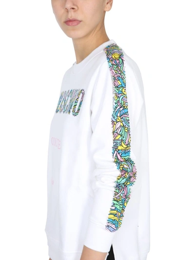 Shop Moschino Couture Print Sweatshirt In White