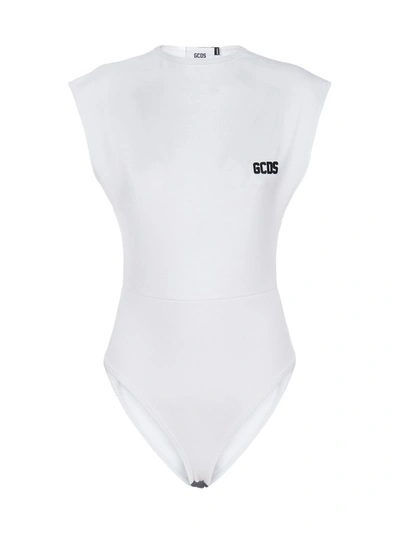 Shop Gcds Logo Print Bodysuit In White