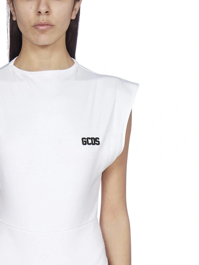 Shop Gcds Logo Print Bodysuit In White