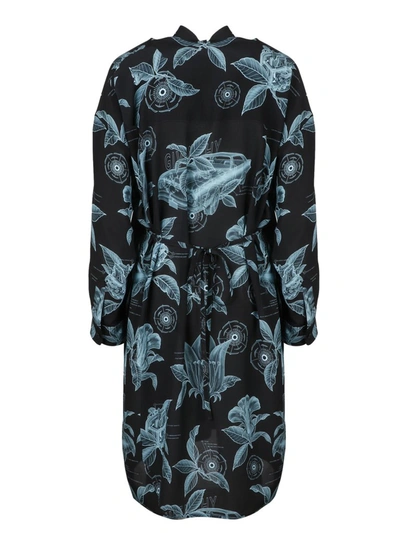 Shop Givenchy Floral Schematic Print Shirt Dress In Multi