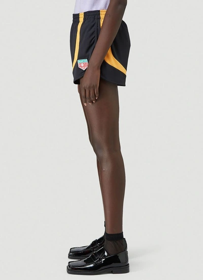 Shop Martine Rose Logo Patch Shorts In Black