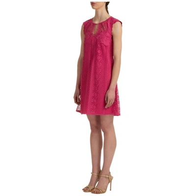 Shop Alberta Ferretti Embroidered Mini Dress In Pink
