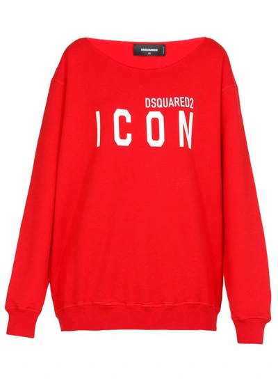 Shop Dsquared2 Icon Print Sweatshirt In Red