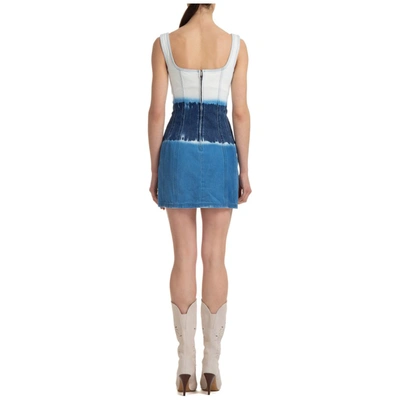 Shop Alberta Ferretti Tie Dye Denim Mini Dress In Multi