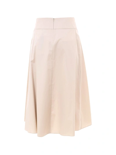 Shop Max Mara 's  Flared Midi Skirt In Beige