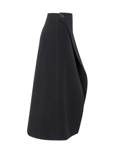 Shop Givenchy Wrap Front Midi Skirt In Black