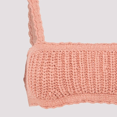 Shop Alanui Knit Bralette Top In Pink