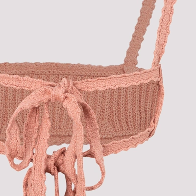 Shop Alanui Knit Bralette Top In Pink