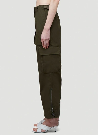 Shop Helmut Lang Straight Leg Cargo Pants In Green