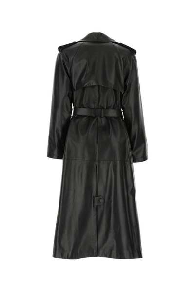 Shop Dolce & Gabbana Belted Leather Trench Coat In Black