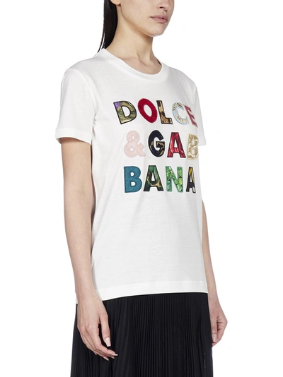 Shop Dolce & Gabbana Logo Embroidered T In White