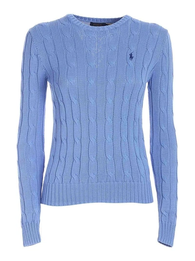 Shop Polo Ralph Lauren Cable Knit Sweater In Blue