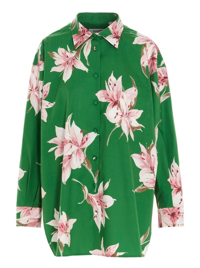 Shop Valentino Floral Printed Shirt In Multi