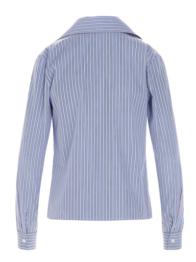 Shop Etro Striped Logo Shirt In Blue