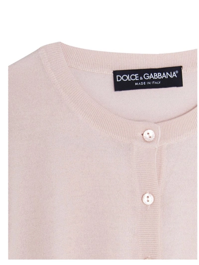 Shop Dolce & Gabbana Round Neck Buttoned Top In Pink