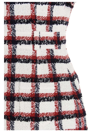 Shop Balmain Button Detail Tweed Mini Dress In Multi