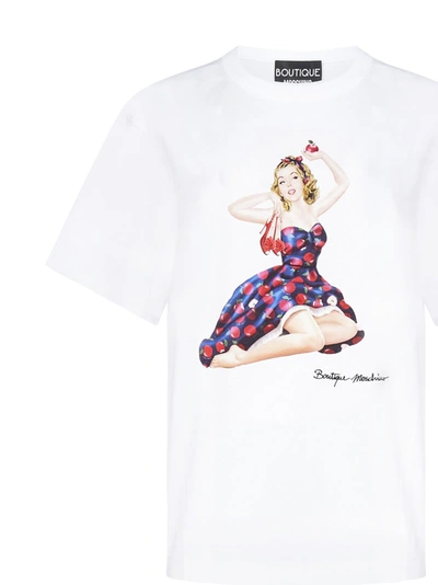 Shop Boutique Moschino Graphic Print T In White